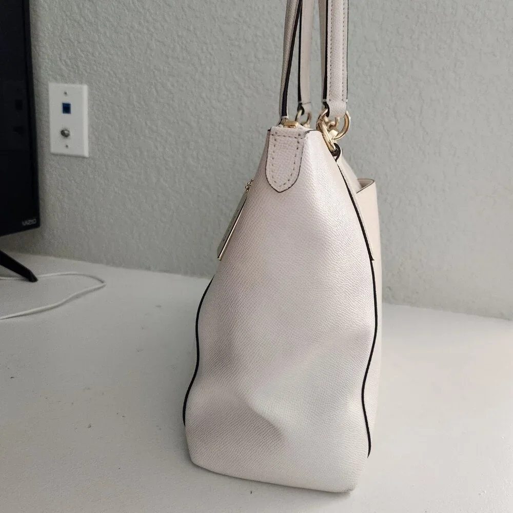 Coach Ava Cream Leather Shoulder Bag Purse Tote